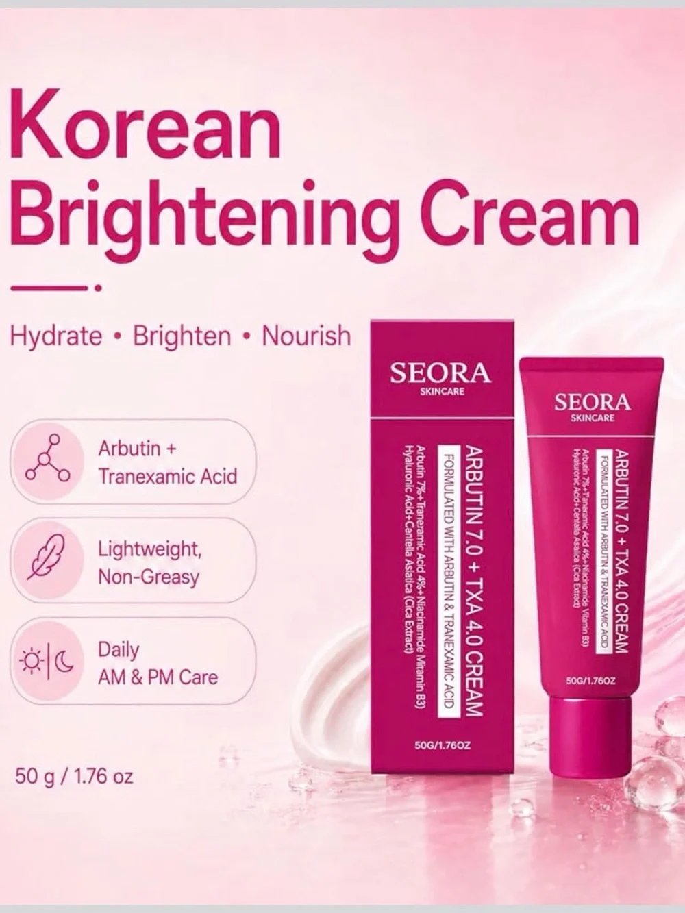 Korean Cream - Arbutin 7.0 + TXA 4.0  Brightening Treatment